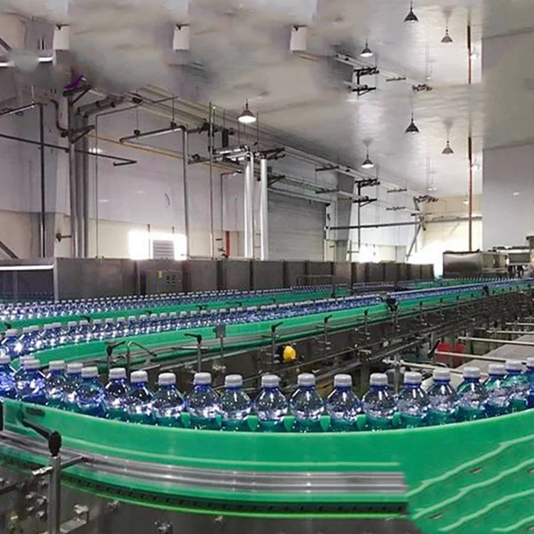 plastic belt conveyor system for beverage production mineral water pet bottle