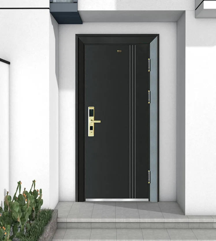 Cheap Price Security Steel Metal Door Bullet Proof Main Entrance Front Entry Doors for House with smart lock