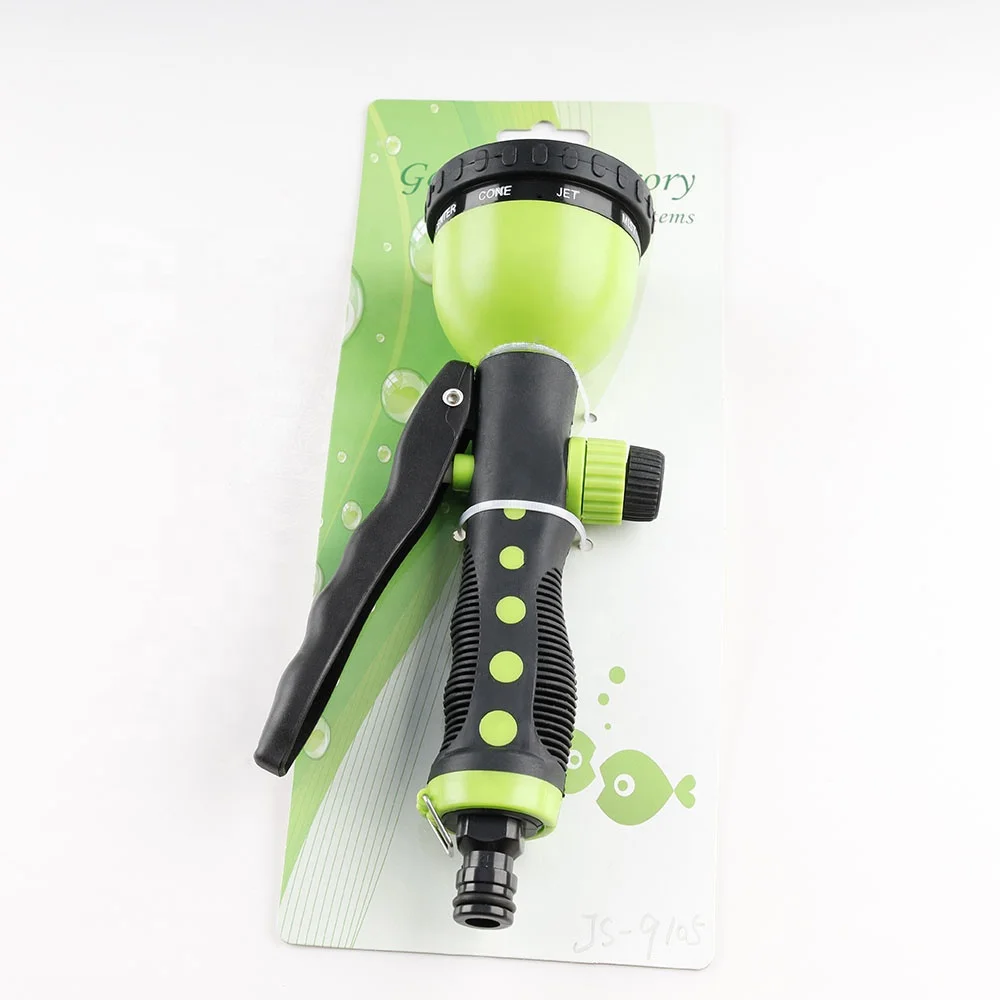 JS garden spray gun 10 pattern plastic water nozzle pressure for hose