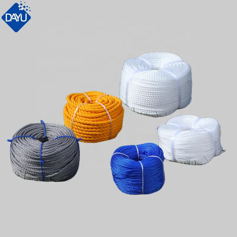 Factory wholesale color twisted pe pp plastic twine tiger rope for Mooring Rope