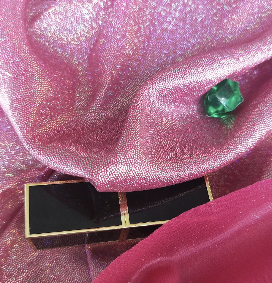 ZSYFoil Glitter Dot Design Mirror Leather Reflective Laser Polyester Fabric for Bridal Party Evening Stage Dress Swimwear Fabric