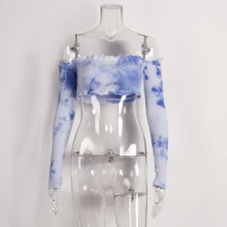 8481 женские тай-дай Топ Лидер продаж женские блузки Топы женские короткие бретели топы 2020 новое поступление