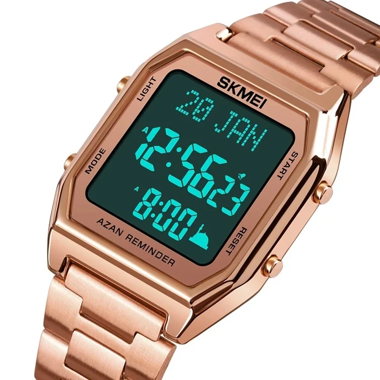SKMEI Top Brand 1763 LED Male Clock Luxury Mens Digital Muslim Azan Watch