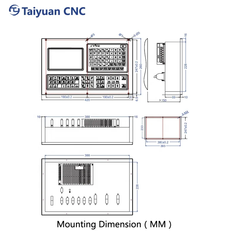 2 Axis Lathe and Turning CNC controller with new English control panel ATC+PLC+Macro+M3 usb cnc complete kit
