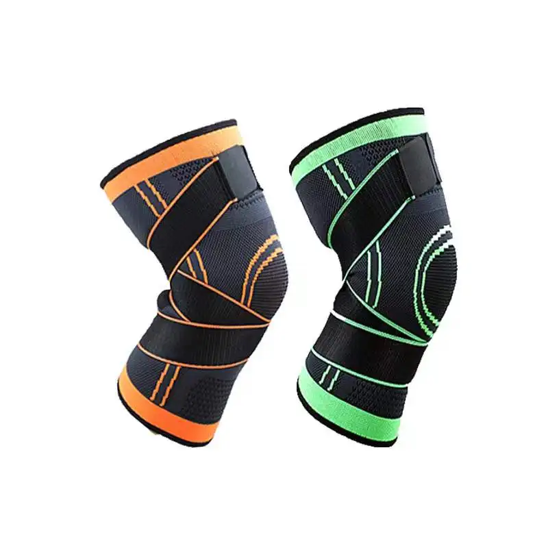 2021 Hot Sell Sport Nylon Compression Open Knee Brace Pads For Pain Relief Knee