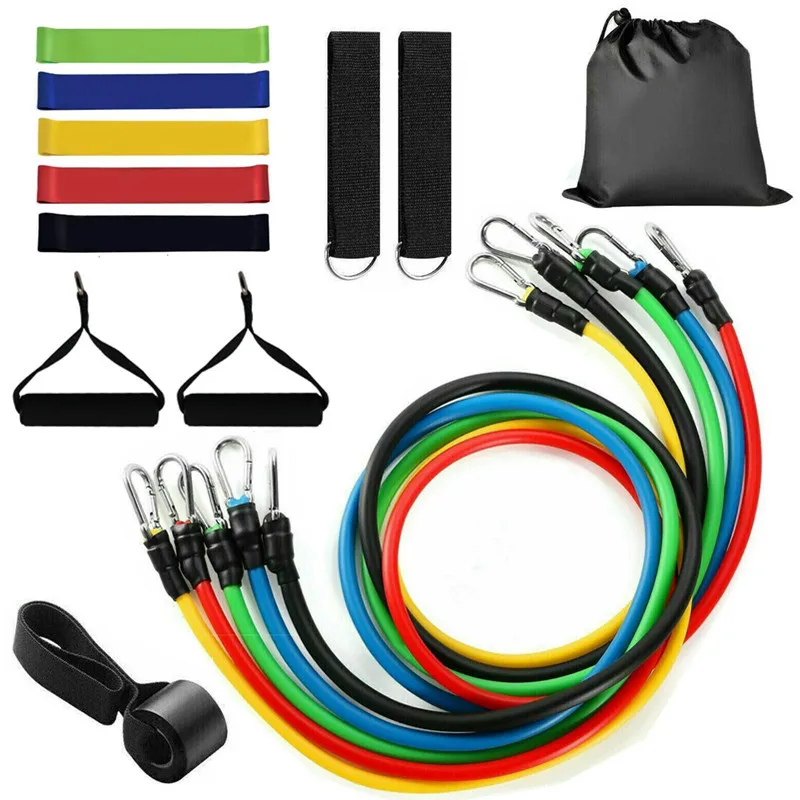 17pcs Resistance Bands Set Expanded Yoga Exercise Fitness Rubber Tubes Band Stretch Training Home Gym Workout Elastic Pull Rope