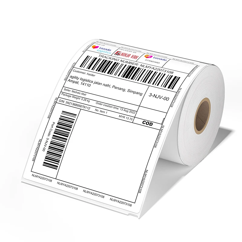 4 x 6 3-Proof BPAfree Thermal Label 500 PCS/Roll(Fanfold) Wholesale Shipping Customizable