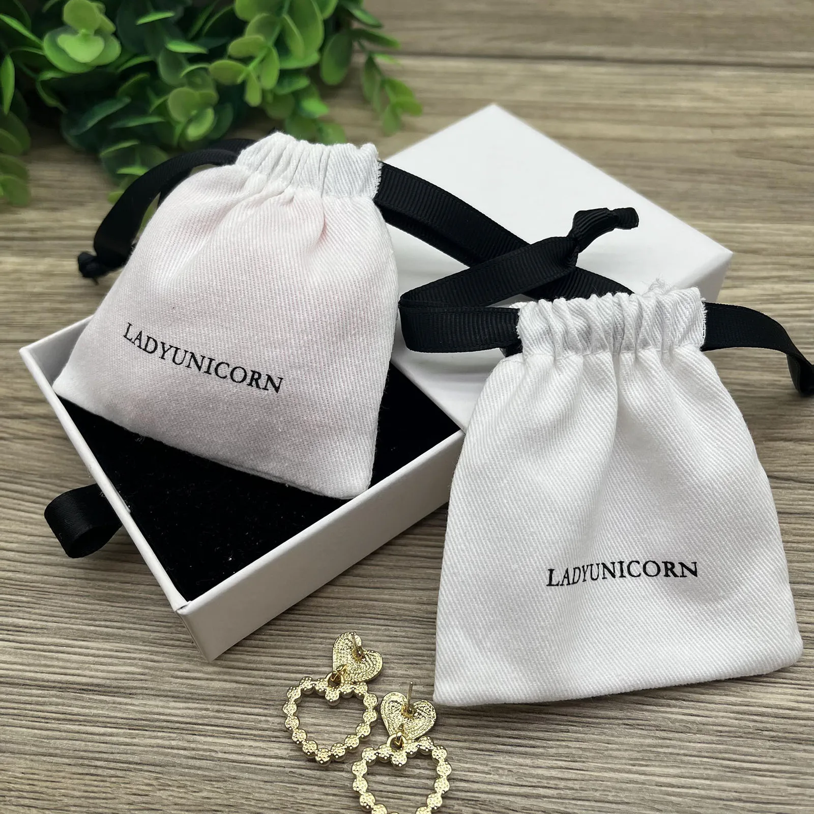 Wholesale Grosgrain Ribbon  Canvas Cotton Gift Packaging Pouch Twill Cotton Pouch with Logo