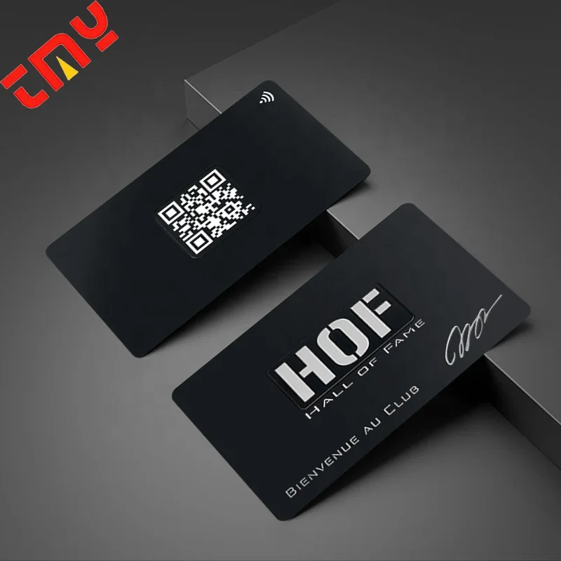 Programmable Stainless Steel Contactless Metal Tag Plain Blank Full Matte Black 216 NFC Business Card