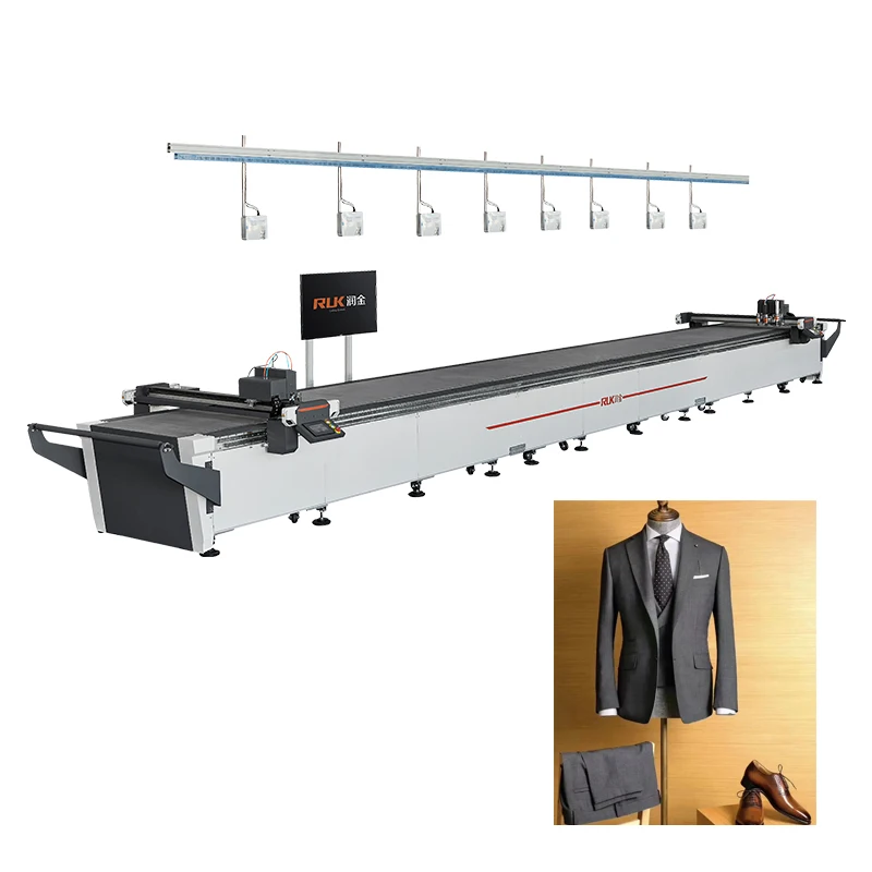 Fur Leather Cotton Fabric Cutting Plotter Digital Auto Feeder Table Flatbed Garment Suit Cutting Machine
