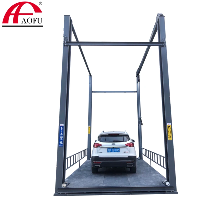 factory AOFU CUSTOMIZED  hydraulic cylinder double chain car lift parking  3000 kg, 4000 kg, 5000 kg