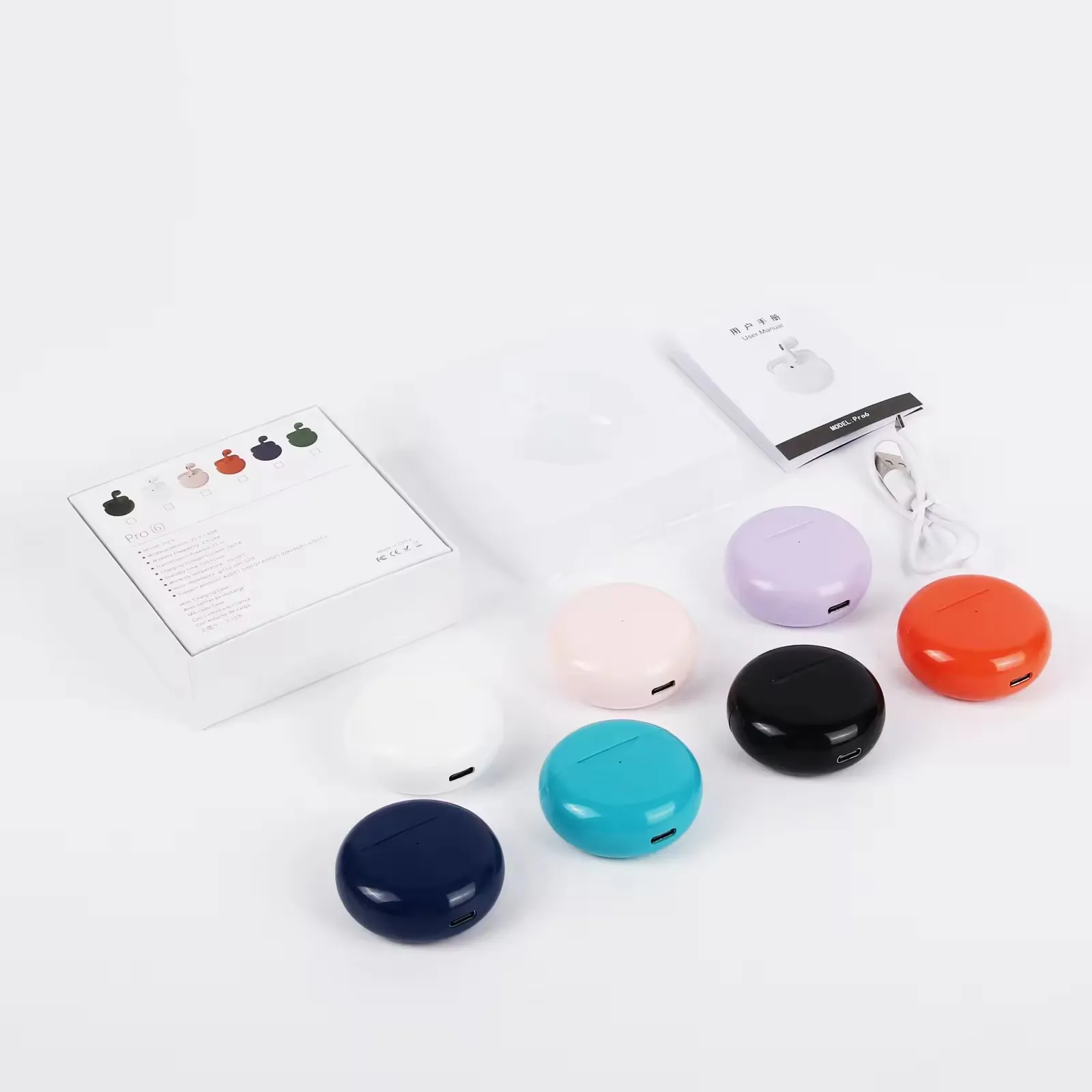 Factory Cheap Price Pro 6 Earbuds Earphone Noise Cancelling Wireless Earphones In-ear Pro 6 Headphone Headsets