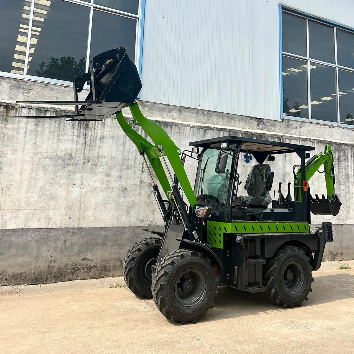 electronic terex skid steer bucket joystick right hand Mini Loader stand on skid steer attachments forestry