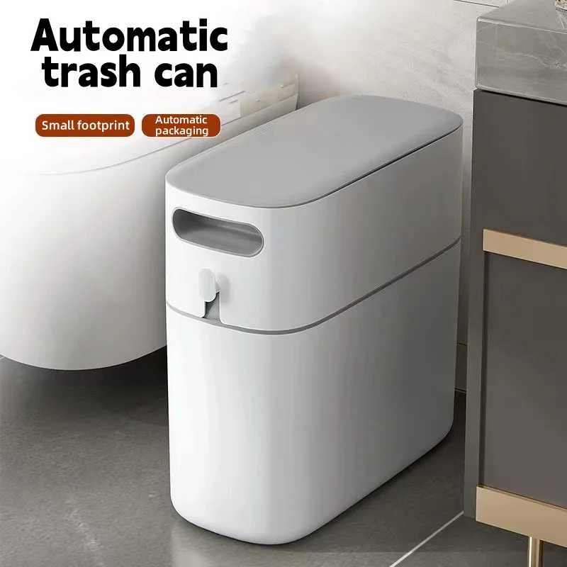 Full coverage barrel lid Fixed hook Press the buckle Isolate odors 3D modeling Lightweight and durable Automatic trash can