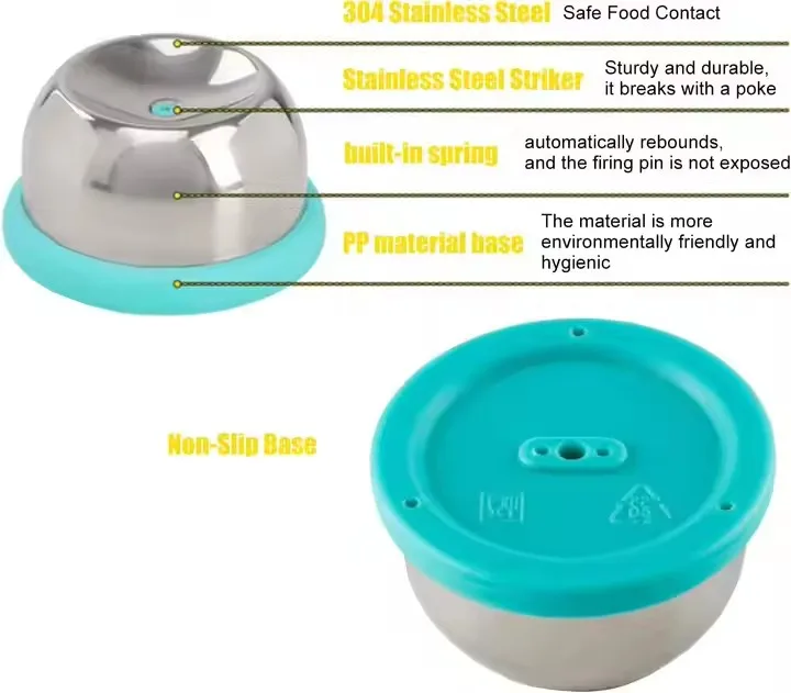 304 Stainless Steel Egg Piercer Heavy Duty Egg Poker Peeler for Hard Boiled Eggs with Sturdy Base