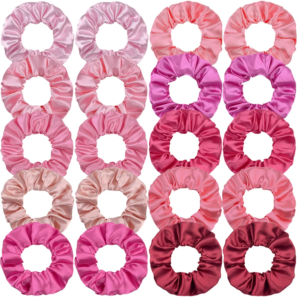 Wholesale 10ps/Set 20ps/Set 52 Colors Women Girls Solid Plain Imitation Silk Scrunchies Fashionable Satin Hair Bands Daily Use