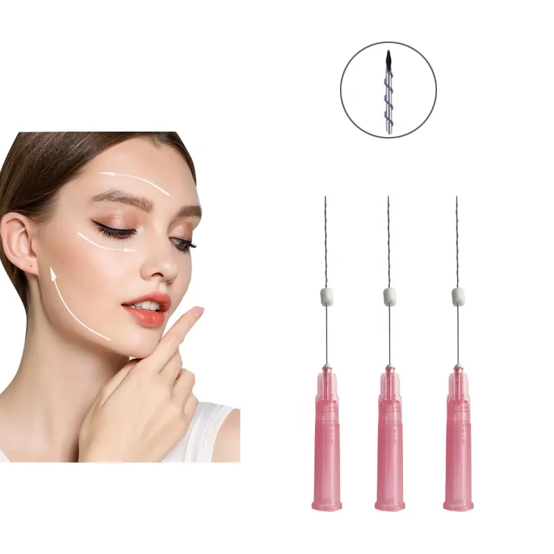 Medical Absorbable Face Lifting 21g 100mm Pdo 3d 4d 6d Cog Threads With Blunt Needle