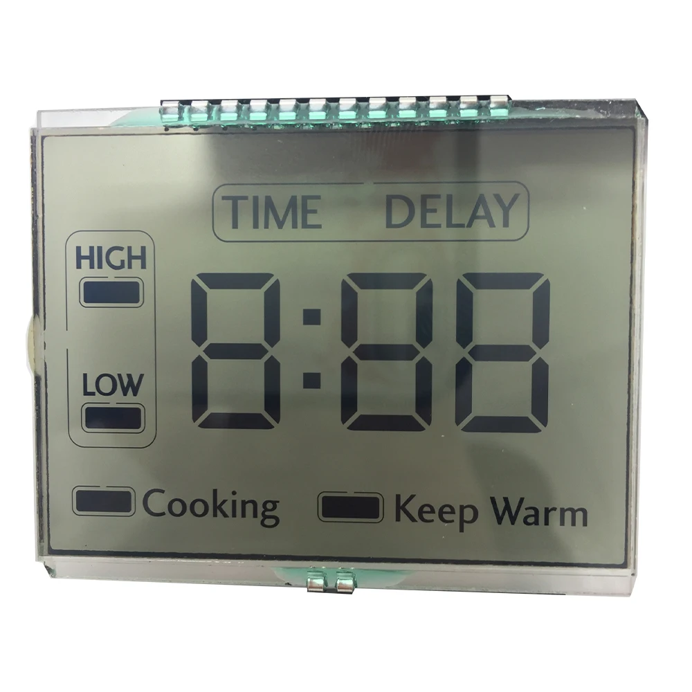 custom PIN connecter small display lcd screen full view angle Transflective TN LCD type 7 segment lcd display screen