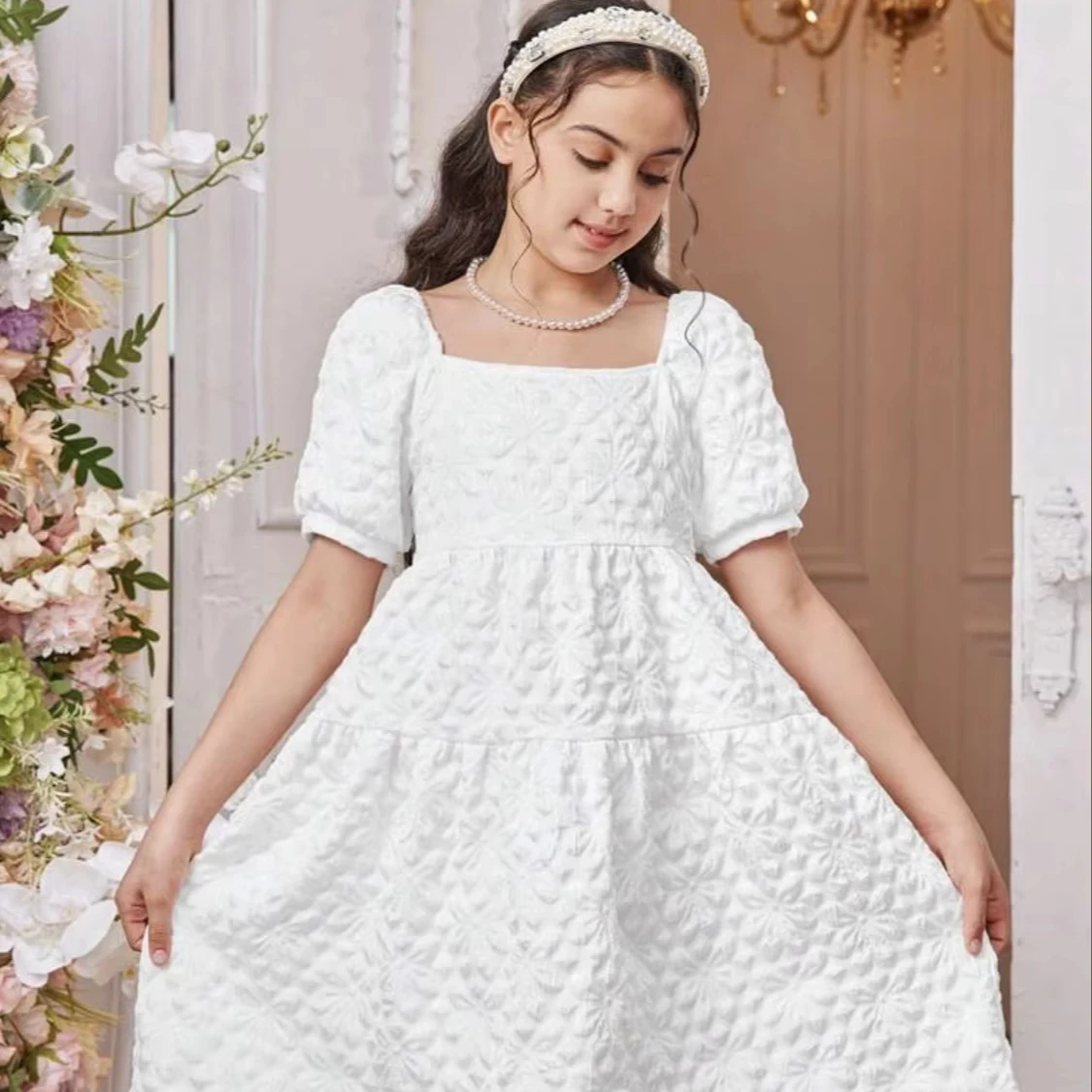 Woven Polyester Jacquard For Making Children Wear Dresses Suitable For Daily Casual Wear & Wedding Party Vacation Holiday Wear
