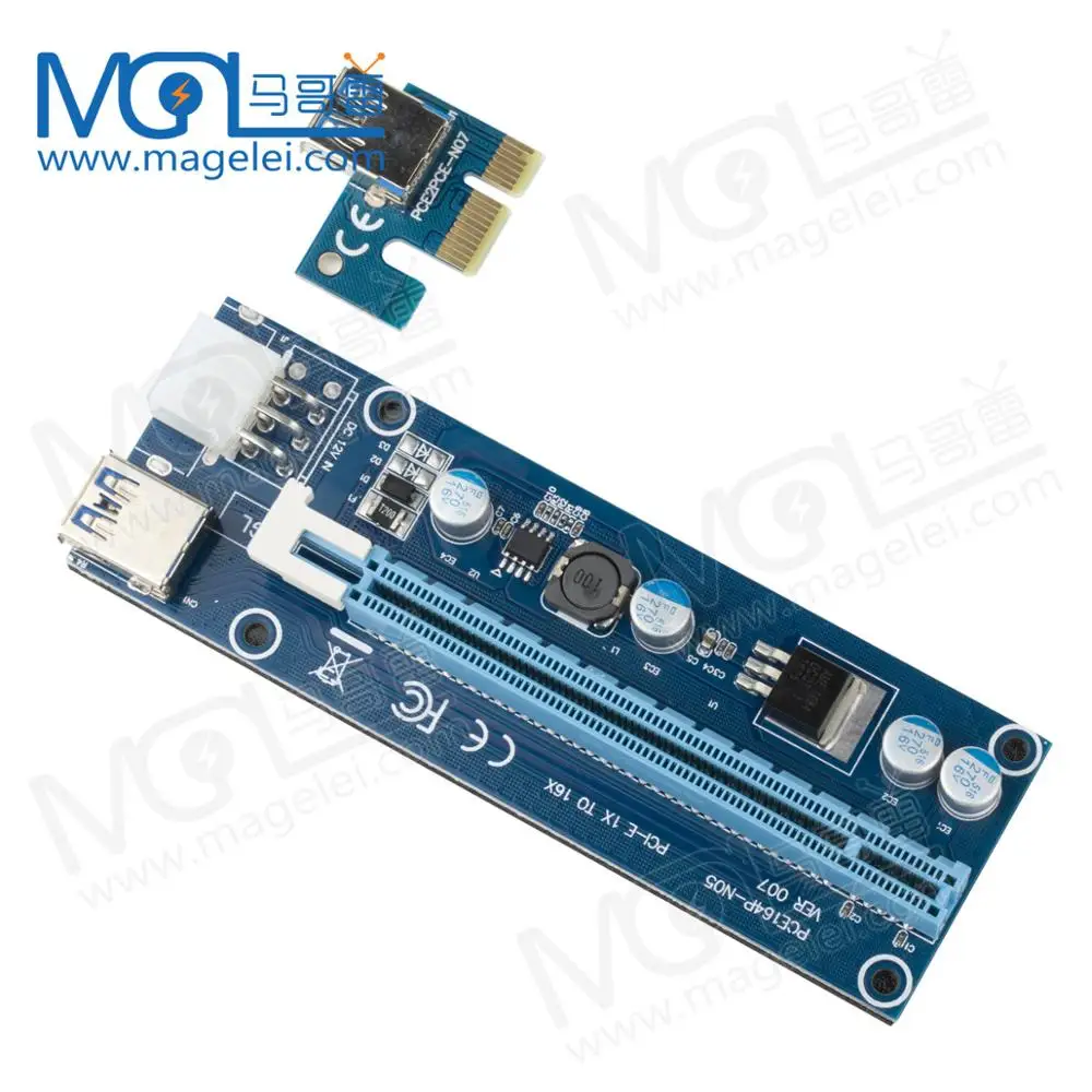  Карта расширения PCIE 1X16 007s/006C 6Pin графическая карта V007S/V006C с удлинителем 60 см USB3.0 по заводской