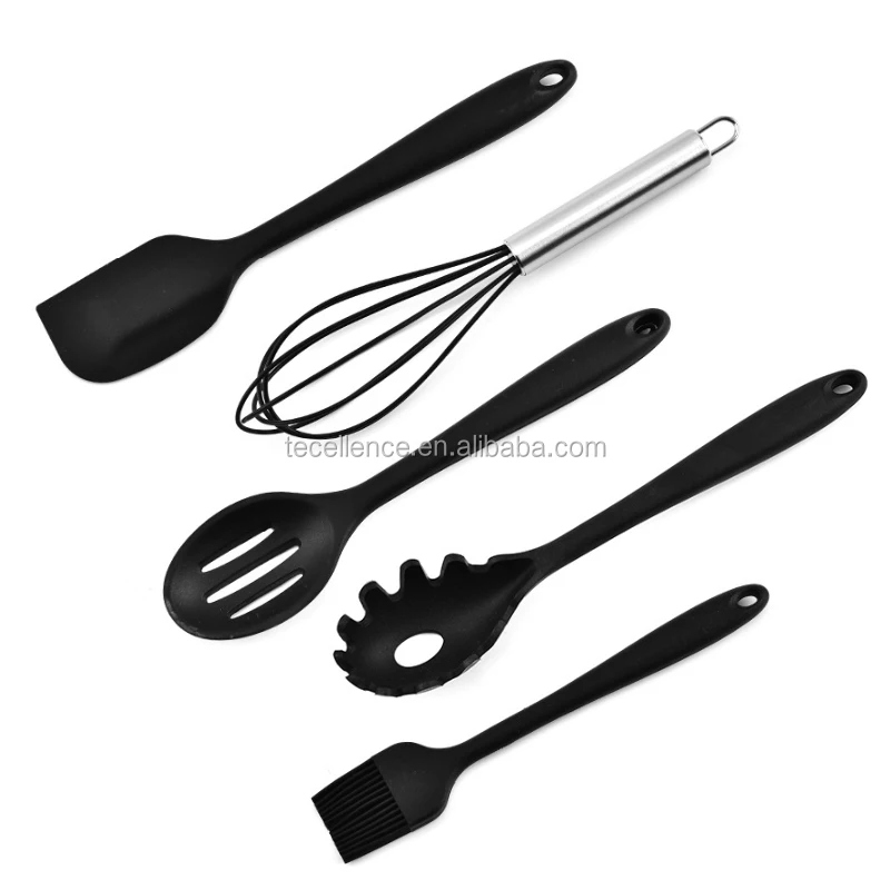 10 Pack Heat Resistant Food Grade Silicone Kitchen Utensil Set Cooking Tools for Wholesale