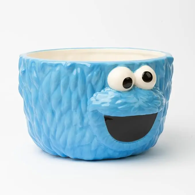 Blue Ramen Bowl 1100 ml Cereal Bowl Popcorn Bowl Kitchen Decor Cookie Monster Toys  Sesame Street Toys