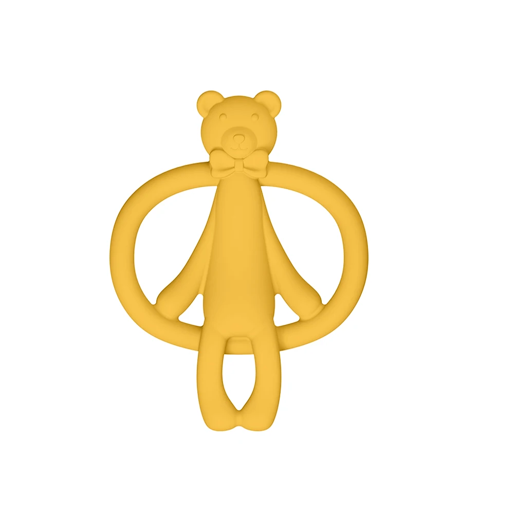 New Silicone Cute Animal Teether Baby Toy Teething Ring Food Grade Cartoon Bear Shaped Baby Teethers
