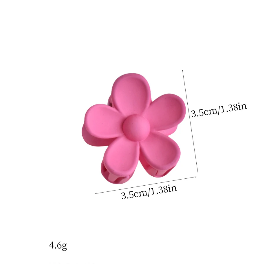 LRTOU Wholesale Summer Women Hair Clips Accessories 3.5cm Geometric Sweet Fashion Flower Shape Plastic Hair Claw