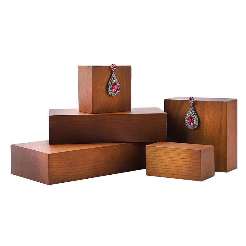 Jewelry exhibitors wood jewelry display stands set