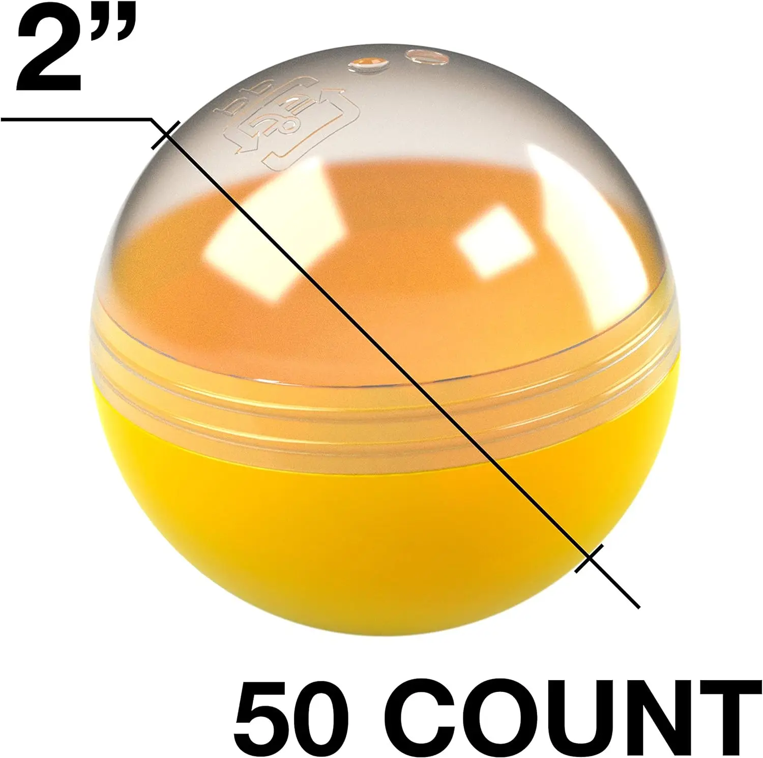 2 inch Bulk Colorful Capsule Empty Clear-Colored Round Capsules for Toy Gumball Machines Plastic Containers Surprise for Kids