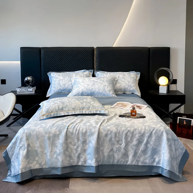 hot selling Luxury 100% Tencel bedding set lyocell tencel floral bed sheets tencel pillowcase quilt sets