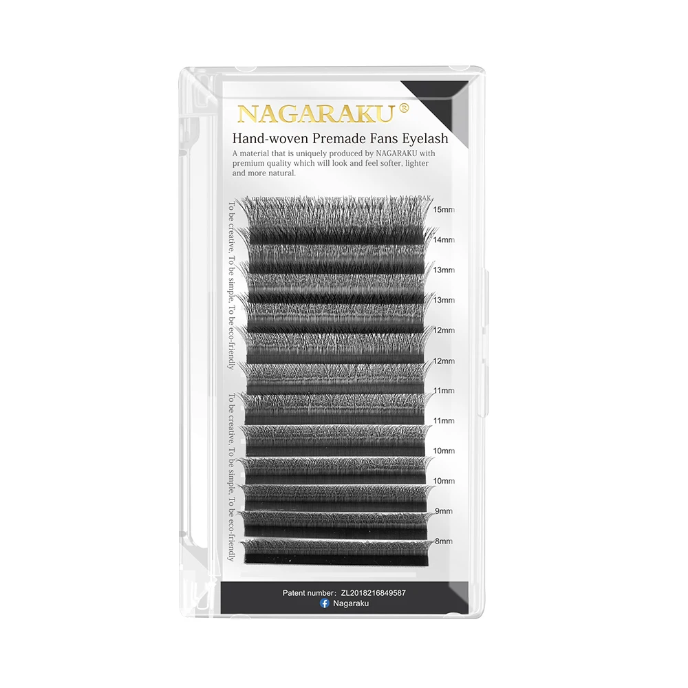 NAGARAKU 3D-core shape W Premade Fairy Volume Fans Lashes Clover Bloom Natural Soft False Eyelashes Easy Fan