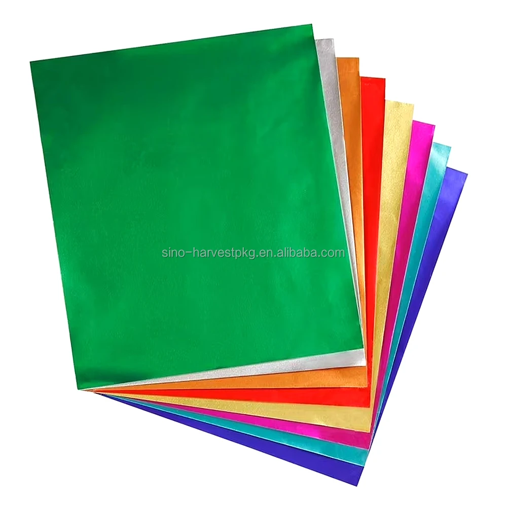 Printed metal paper Customized color size product wrapping paper is suitable for manual packaging