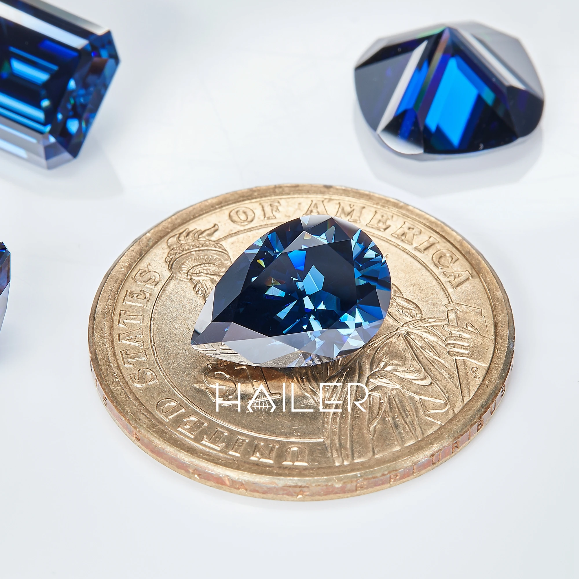 Wholesale Blue Pear Cut Moissanite Gra Certificate Moissanite Loose Stones Diamonds Synthetic