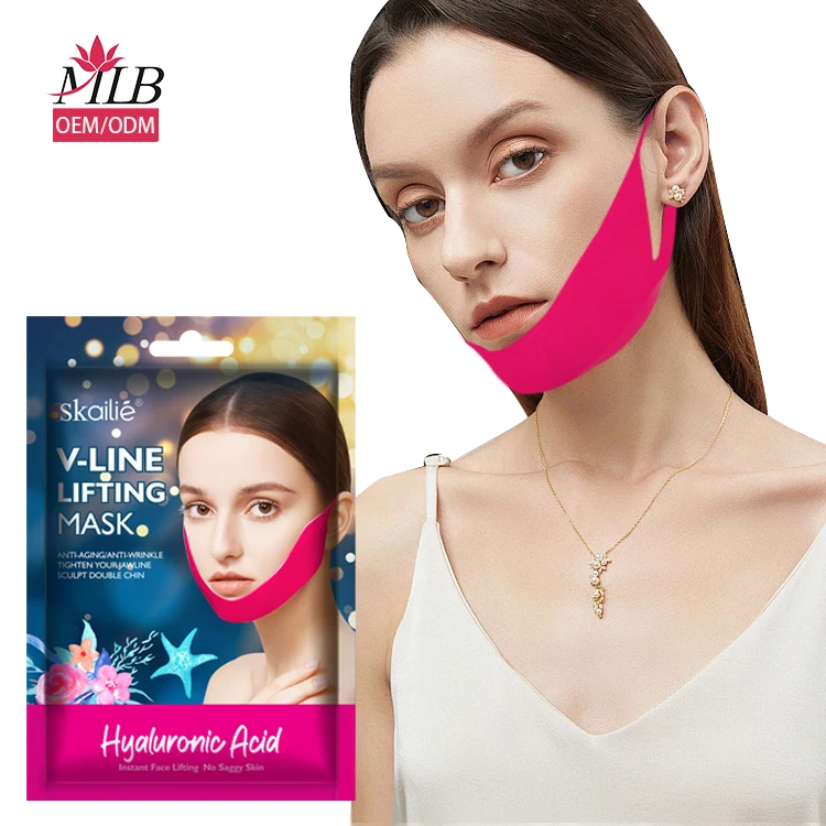 Double Chin Reducer Strap Firming Tightening Skin Care Chin Up Cotton Patch Facial Sheet Masks V Line Shape Lifting Sheet Mask