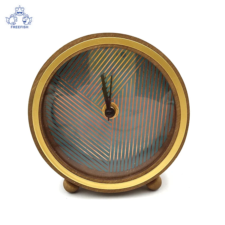 Деревянные настольные часы, винтажный Ретро старомодный бесшумный Настольный будильник