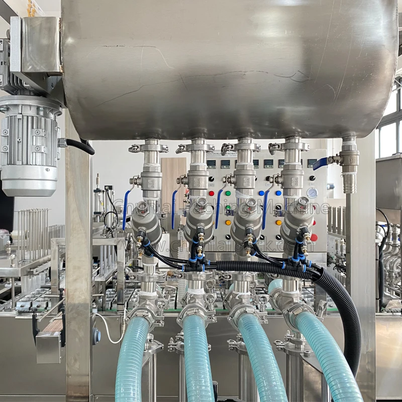 4 Nozzles Automatic Servo Piston Fill Syrup Honey Jar Fruit Jam Hot Chilli Sauce Heating Filling Capping Machinery