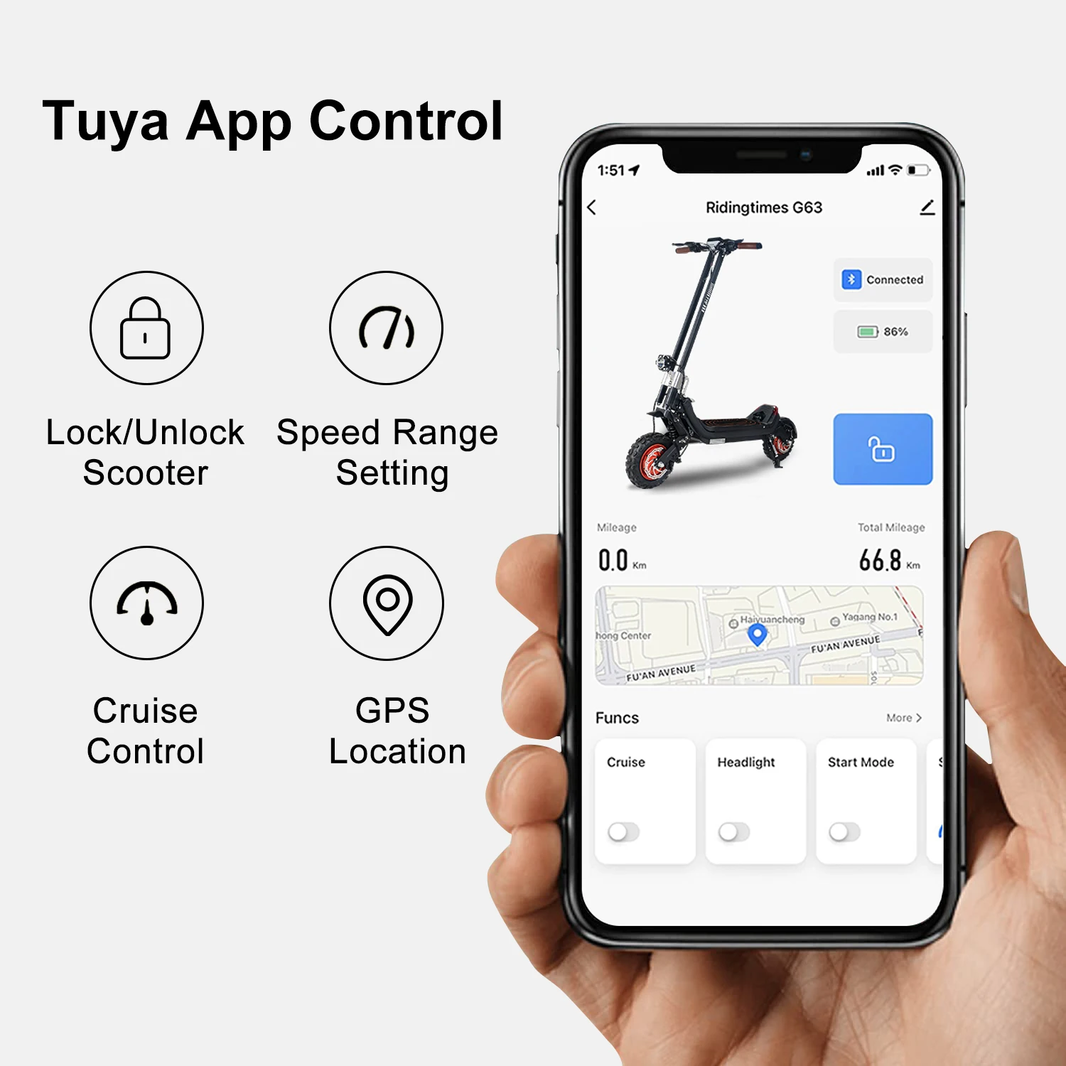 20ah 60km electric Scooter waterproof scooter in stock