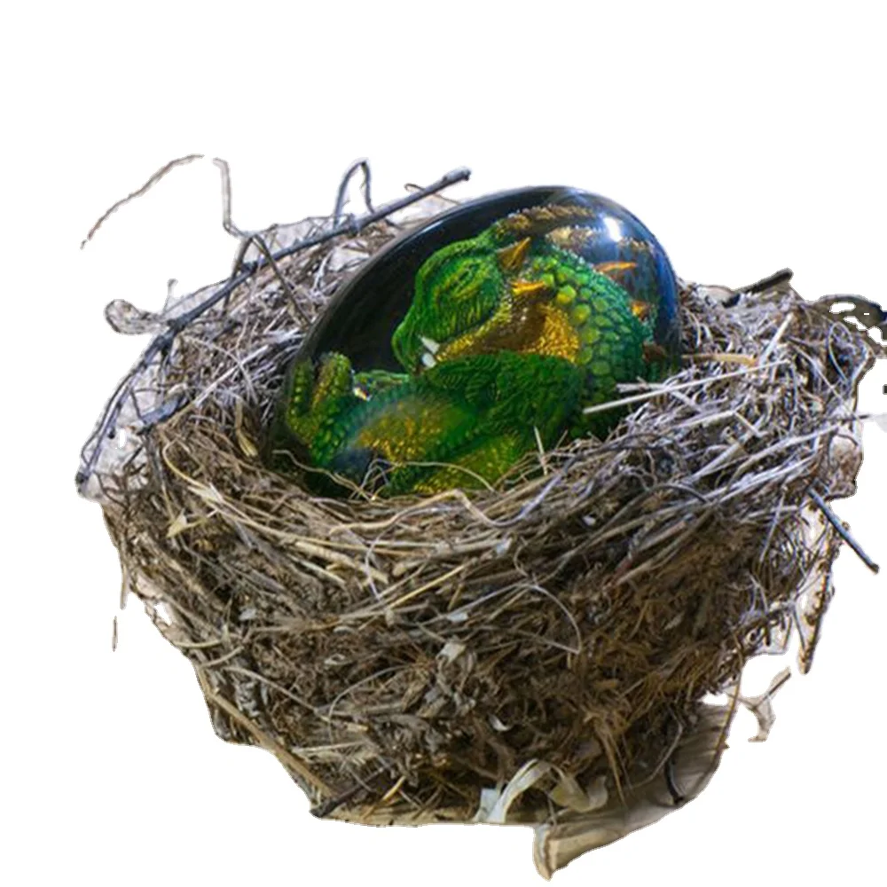 Dream Crystal Transparent Glowing Lava Dragon Egg-resin Sculpture Desktop Ornaments Home Decoration Ornaments Souvenirs