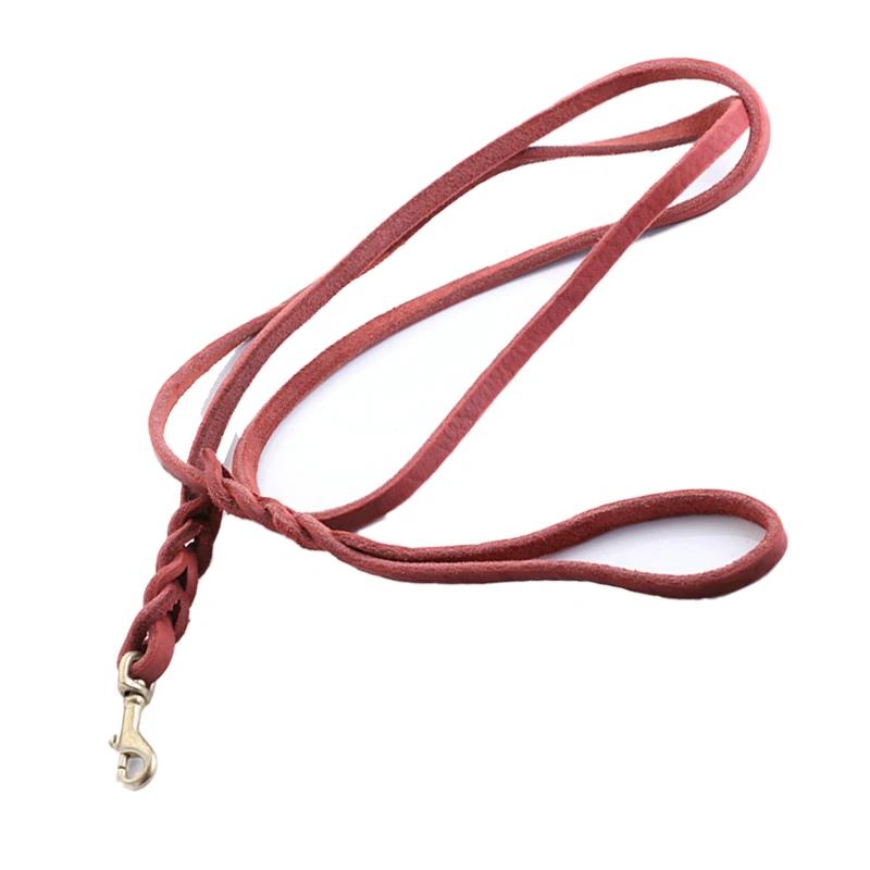 Sunturn 6FT/ 5FT Genuine Leather Dog Training Leash Leads Rope for Large Medium Small Dogs Training Walking