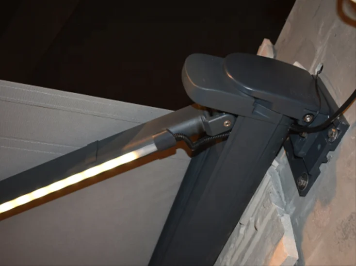 full cassette retractable electric awning 7200 4*2.5m remote control switch retractable LED lighting awning with wind/sun sensor