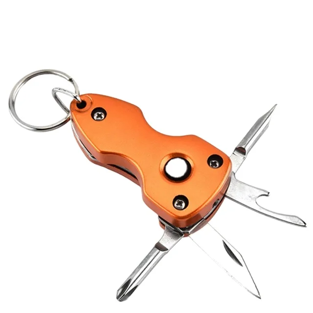 5 in 1 Multi Tool Key Chain Mini screwdriver pocket knife keychain multi tool with flashlight