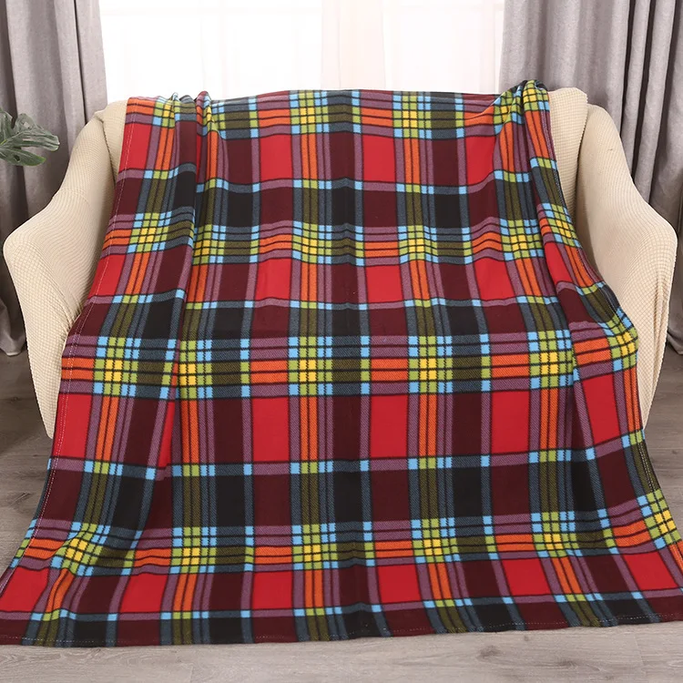 Factory Cheap Christmas Plaid Warm Plush Microfiber Blanket Red Black Checkered Flannel Throw Blanket  Buffalo Fleece blanket