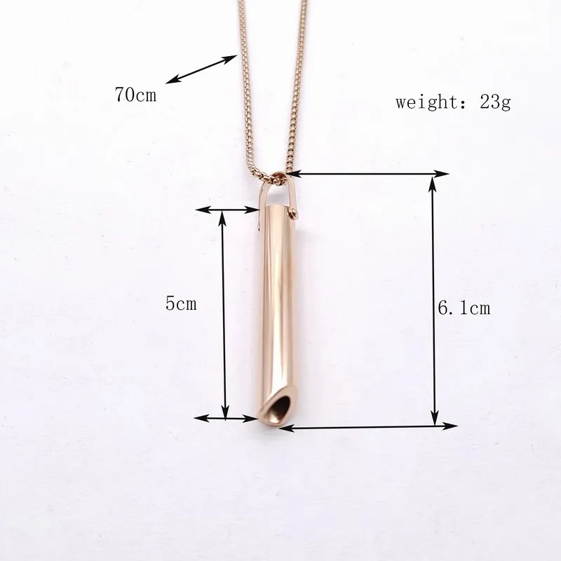 Customized Stainless Steel Breathe work Tool Calming Relief Meditation Stress Anxiety Relief Mindful Breathing Whistle Necklace