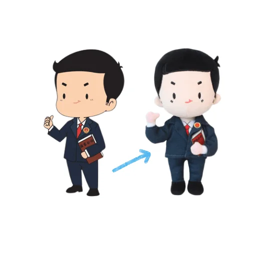 Soft toy stuffed custom human plush doll character lawyer attorney law officer plushy toy custom made plush toys