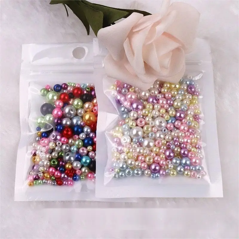 wholesale 3-8mm Mix size Cheap ABS plastic pearl beads with hole