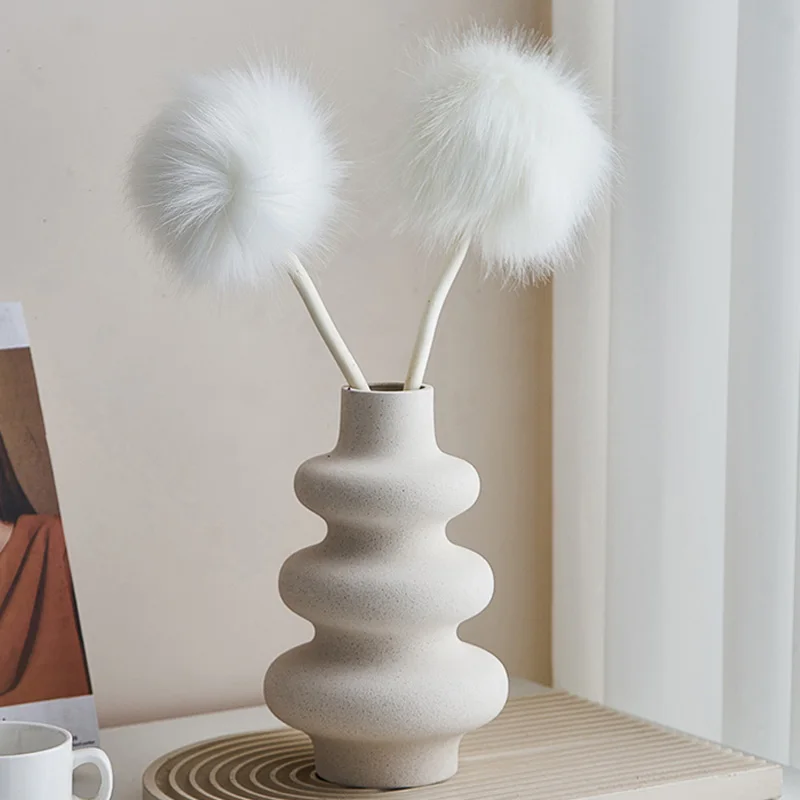 Hot Sale White Ceramic Vase Set Flower Vase Nordic European Minimalist Style For Modern Table Shelf Home Decor