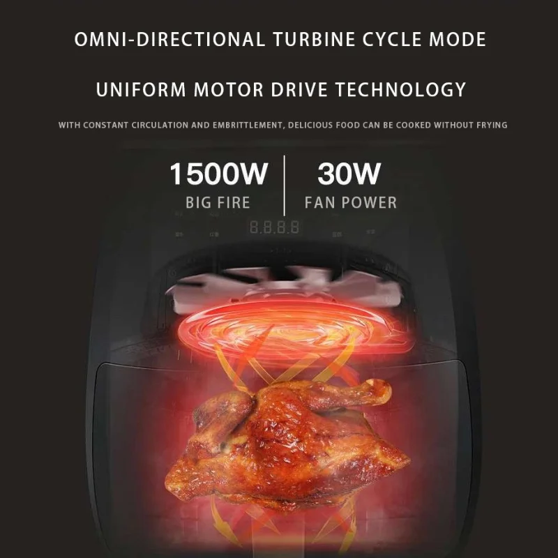 In Stock 2021 Digital 4.5L 5L 8L Electric Cooker Deep Oven Video Silver Crest Air Fryer 6L