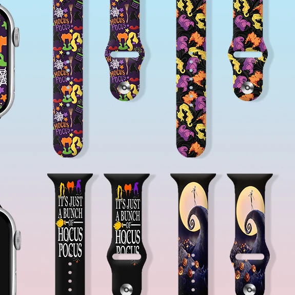 Halloween pattern print silicone watch band for Apple Watch band