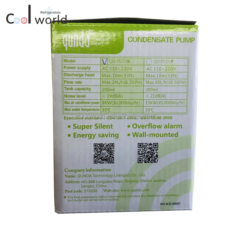 QUNDA QD-PU01E Air Conditioner Drain Pump,Condensate Pump For Split Type Air Conditioner